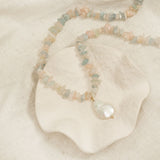 Morganite & Baroque Pearl Necklace