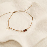 Trio Bead Bracelet - Garnet