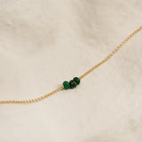 Golden Trio Bead Bracelet - Jade