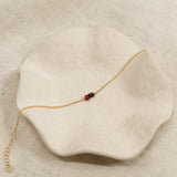 Golden Trio Bead Bracelet - Garnet