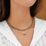 Golden Trio Bead Necklace - Labradorite