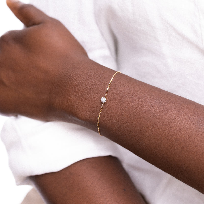Solitary Diamond Bracelet - 0.35ct Salt & Pepper Diamond