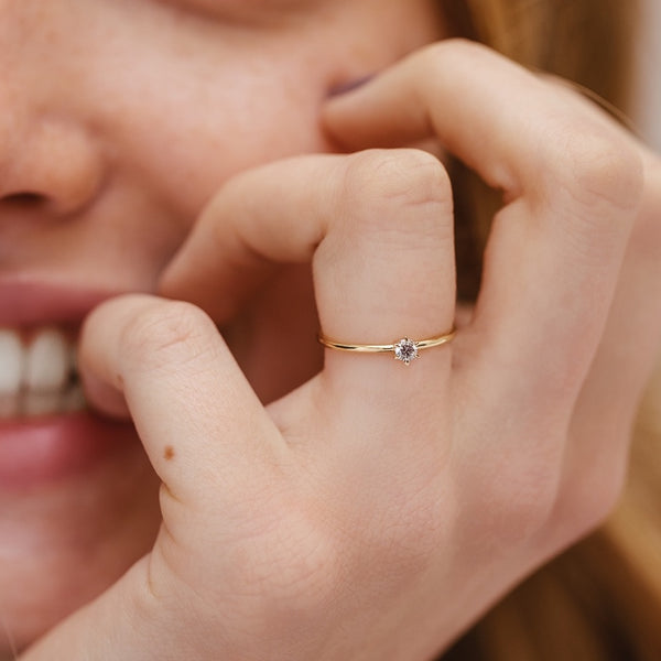 Twinkle Diamond Ring - 0,1ct Salt & Pepper Diamond